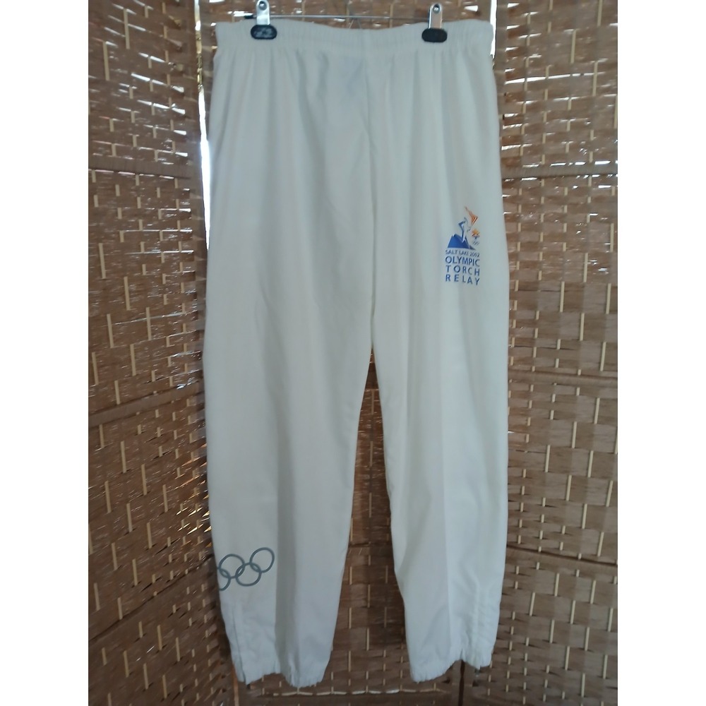 Vintage Marker Men's White 2002 Salt Lake City Olympic Track Sweat Pants Size L